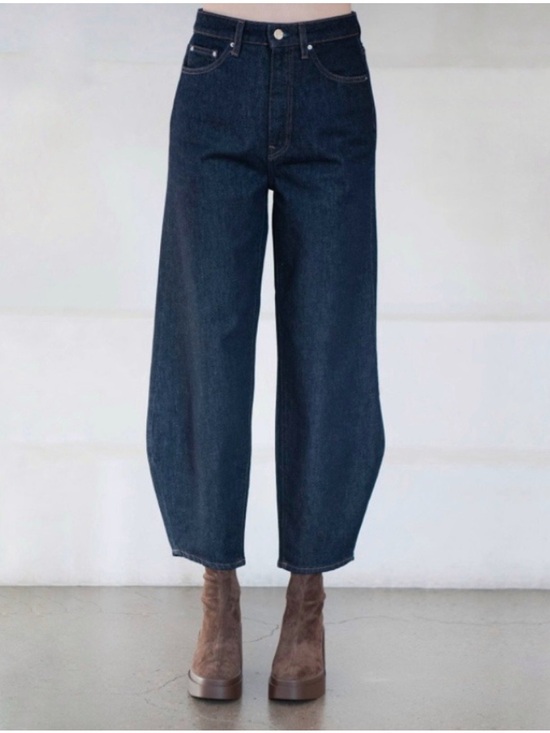 Toteme Denim - Toteme Dark Blue High-Rise Wide-Leg Jeans